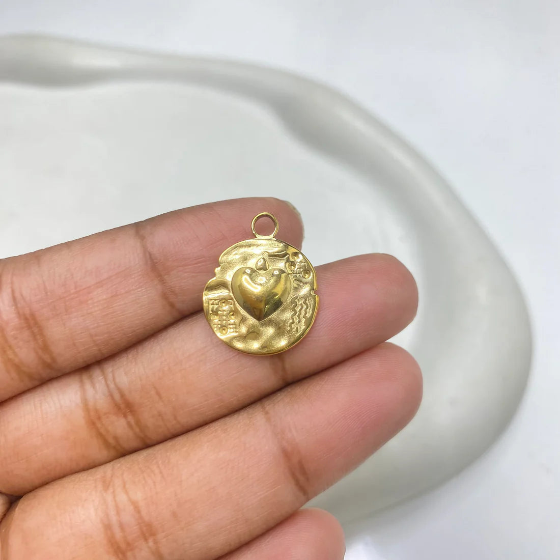 Apple Heart Pendant + Chain - 18k Gold Plated