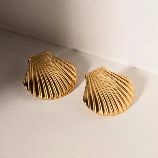 Sea Shell Studs - 18K Gold Plated