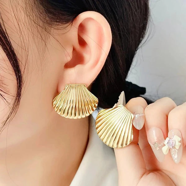 Sea Shell Studs - 18K Gold Plated