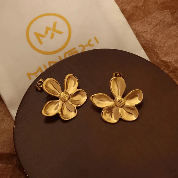 Petunia Studs -18k Gold Plated