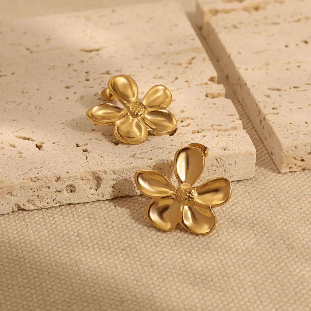 Petunia Studs -18k Gold Plated