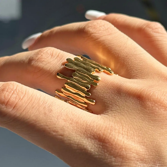 Abstract Ring - 18k Gold Plated