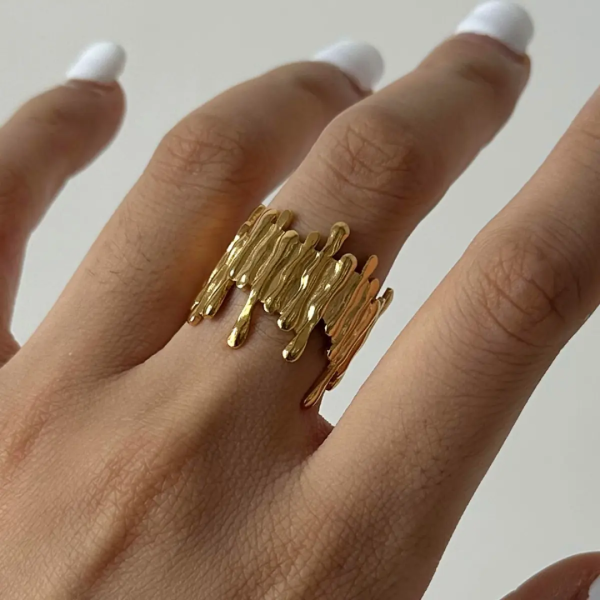 Abstract Ring - 18k Gold Plated