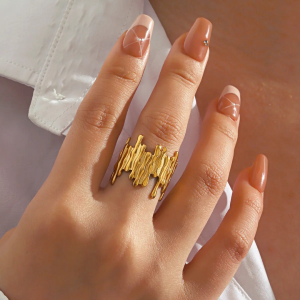 Abstract Ring - 18k Gold Plated