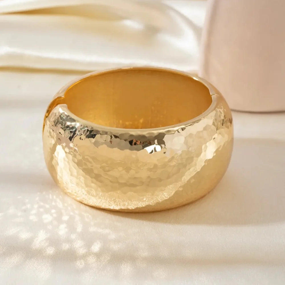 Honeycomb Bangle -18K Gold Plated