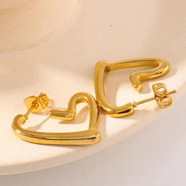 Heartbreak Hoops - 18K Gold Plated