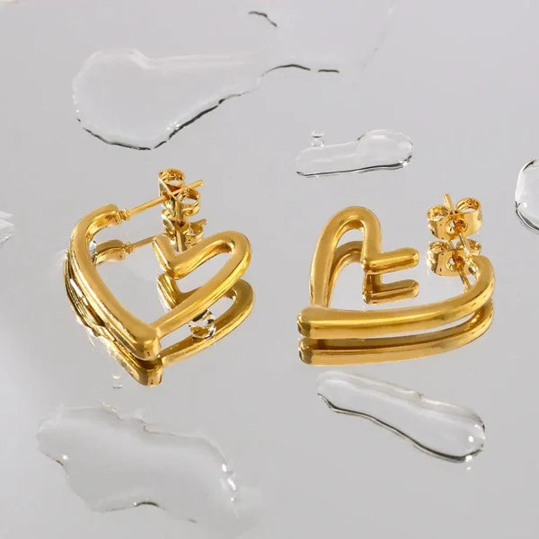 Heartbreak Hoops - 18K Gold Plated