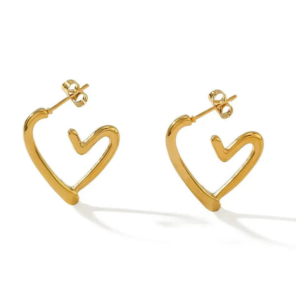 Heartbreak Hoops - 18K Gold Plated