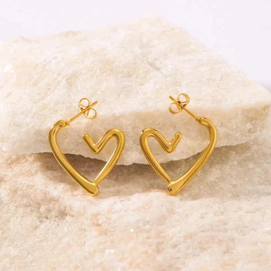 Heartbreak Hoops - 18K Gold Plated