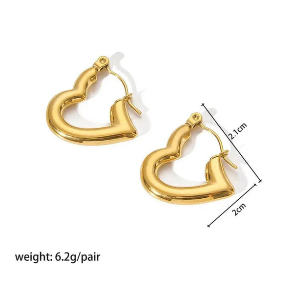 Heartiest Hoops - 18K Gold Plated