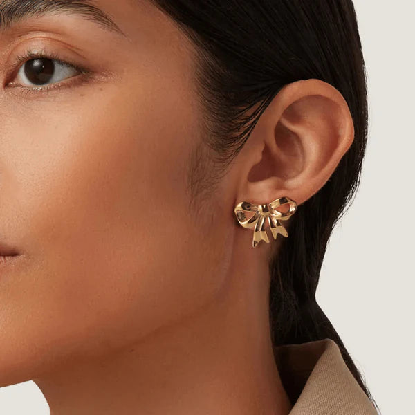 Bow Studs - 18K Gold Plated