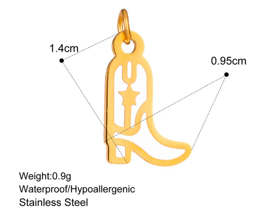 White Boots Pendant + Chain - 18k Gold Plated