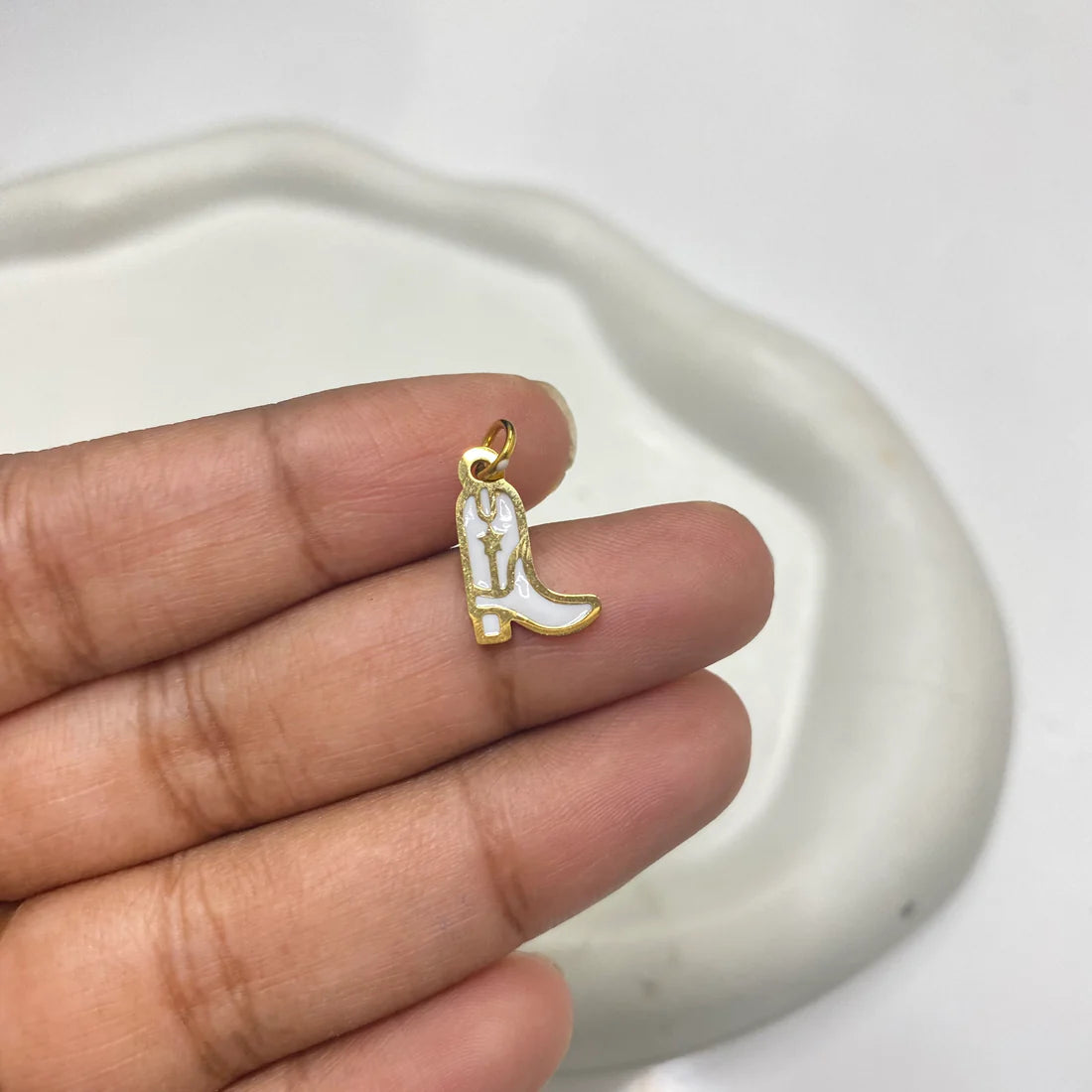 White Boots Pendant + Chain - 18k Gold Plated