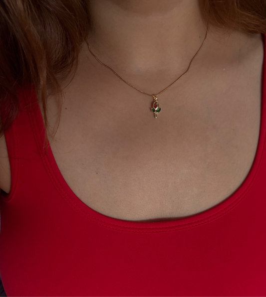 Tulip Necklace (Red) - 18k Gold Plated