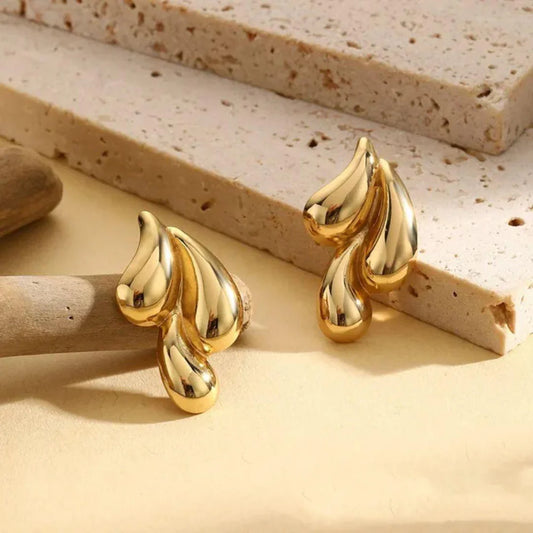 Teardrop Studs - 18K Gold Plated