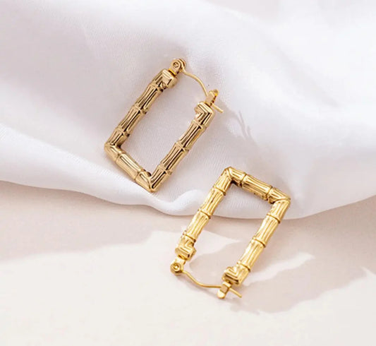 Bamboo Hoops - 18K Gold Plated
