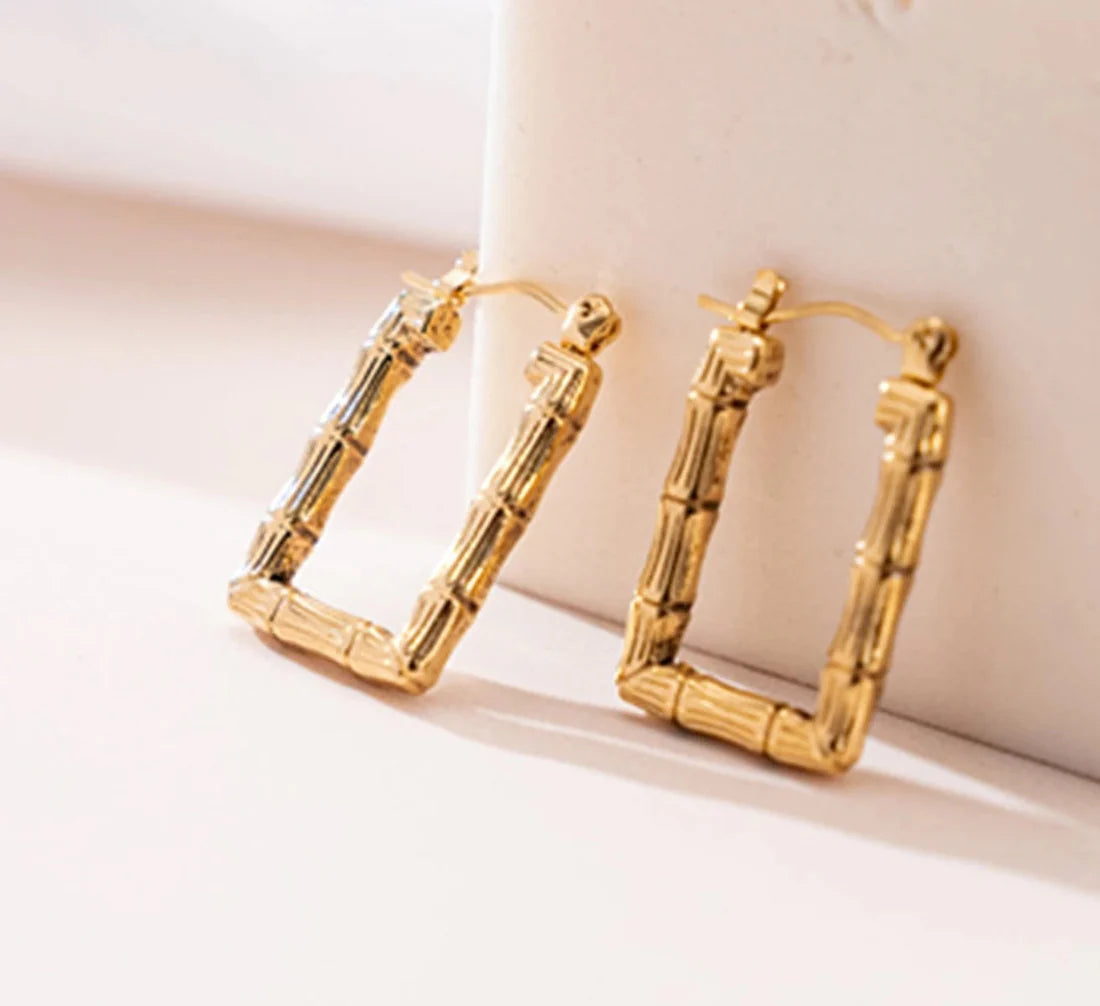 Bamboo Hoops - 18K Gold Plated