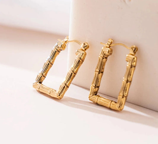Bamboo Hoops - 18K Gold Plated