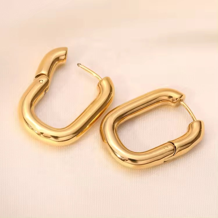 Square Hoops - 18K Gold Plated