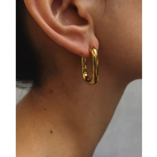 Square Hoops - 18K Gold Plated