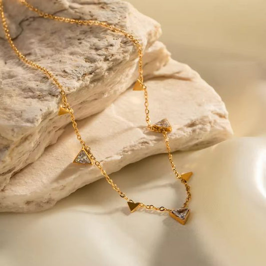 Triangle Necklace - 18K Gold Plated