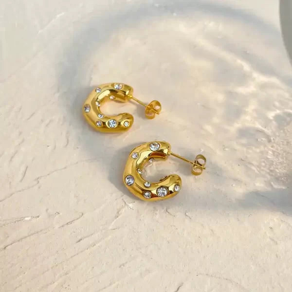 Honeycomb Hoops - 18K Gold Plated