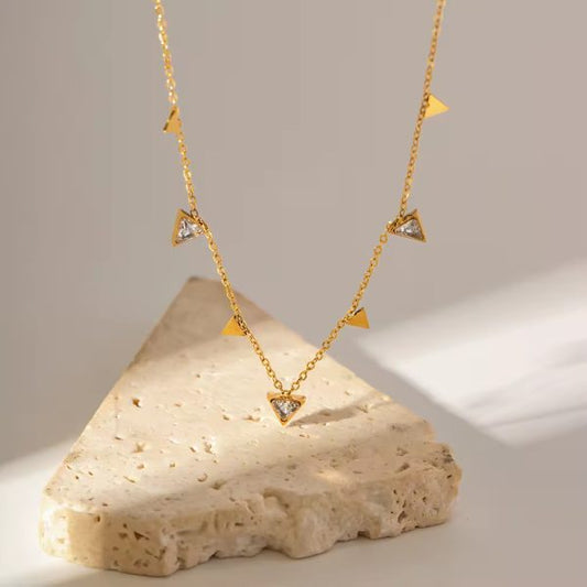 Triangle Necklace - 18K Gold Plated