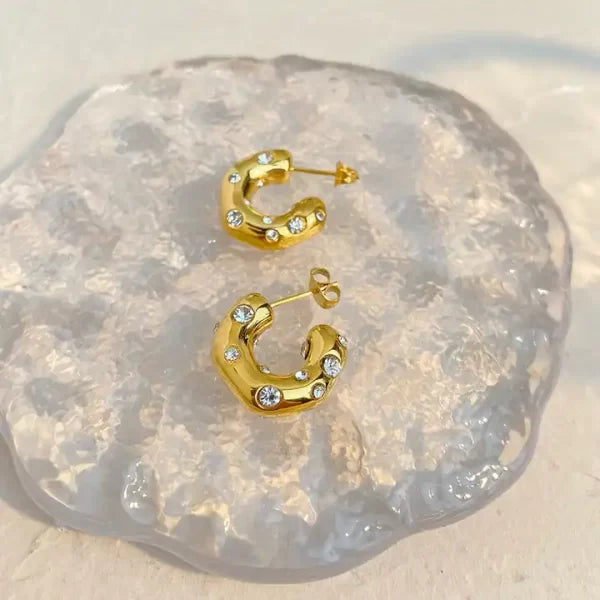 Honeycomb Hoops - 18K Gold Plated