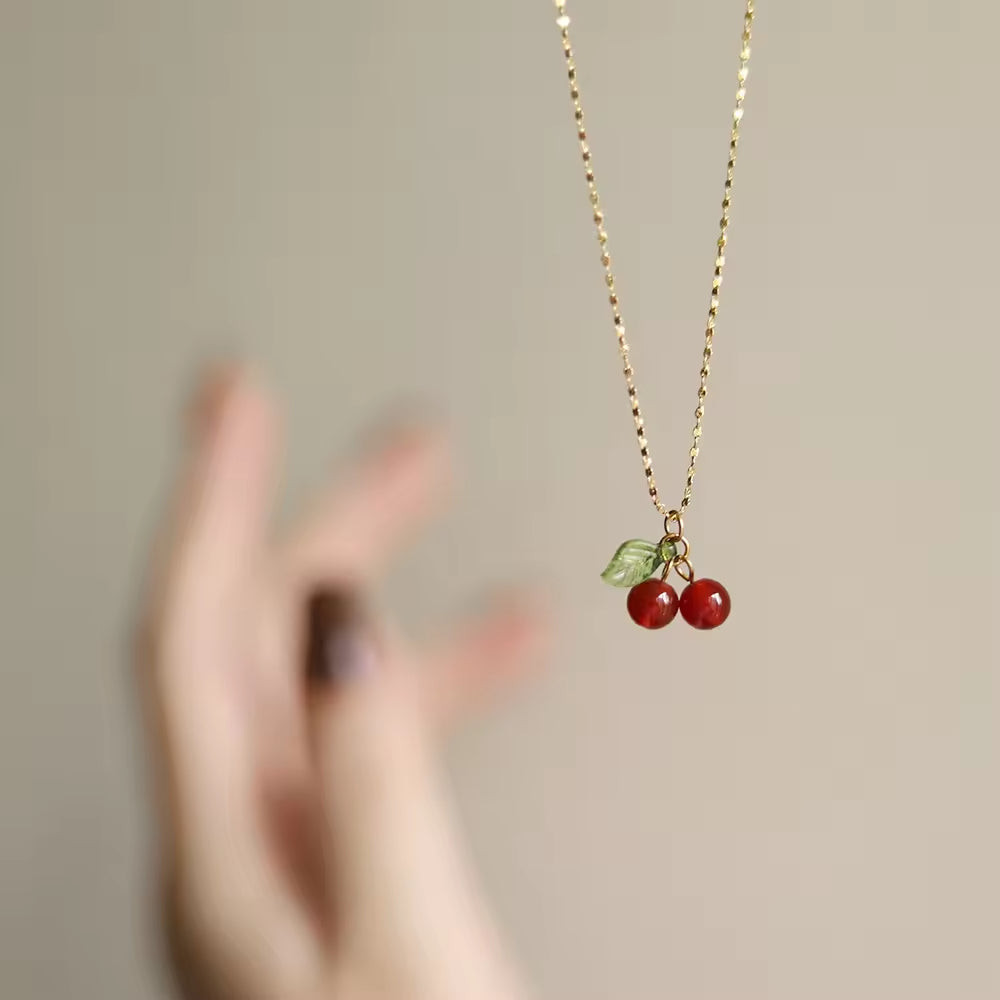 Cherry Lady Necklace - 18k Gold Plated