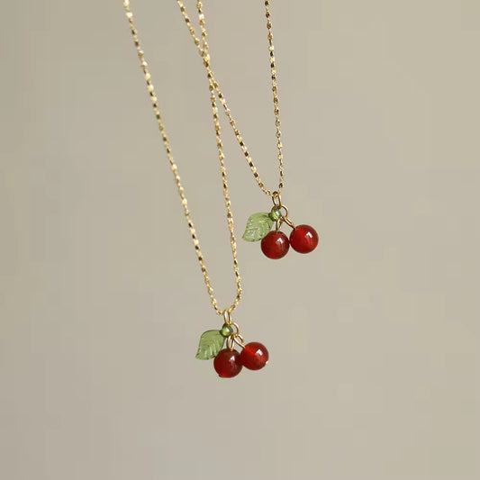 Cherry Lady Necklace - 18k Gold Plated
