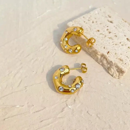 Honeycomb Hoops - 18K Gold Plated