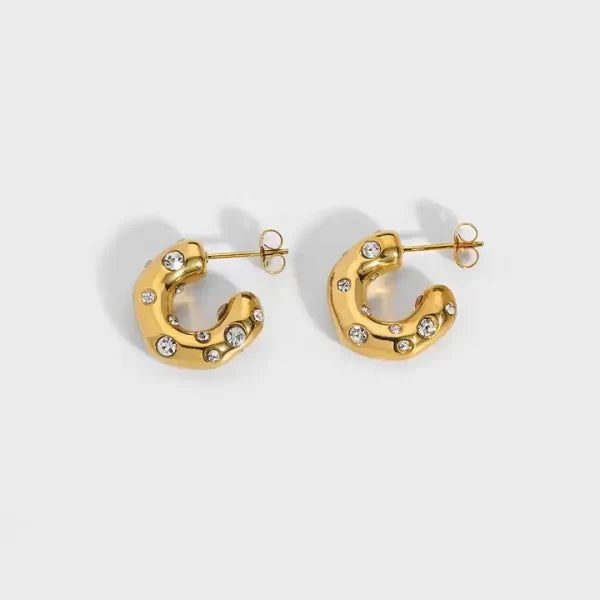 Honeycomb Hoops - 18K Gold Plated