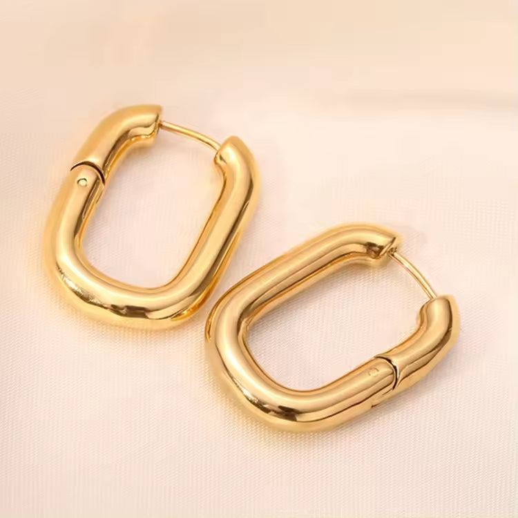 Square Hoops - 18K Gold Plated