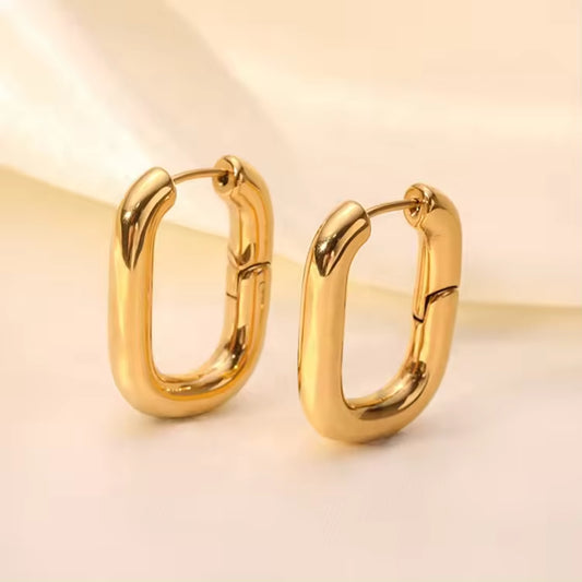 Square Hoops - 18K Gold Plated