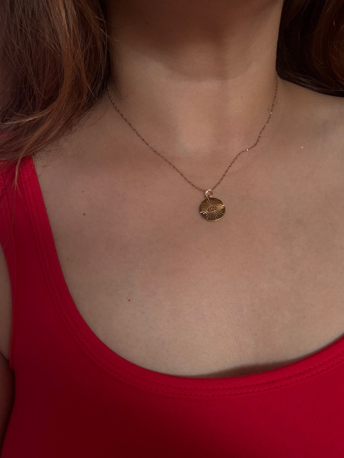 Evil Eye Pendant + Chain - 18k Gold Plated