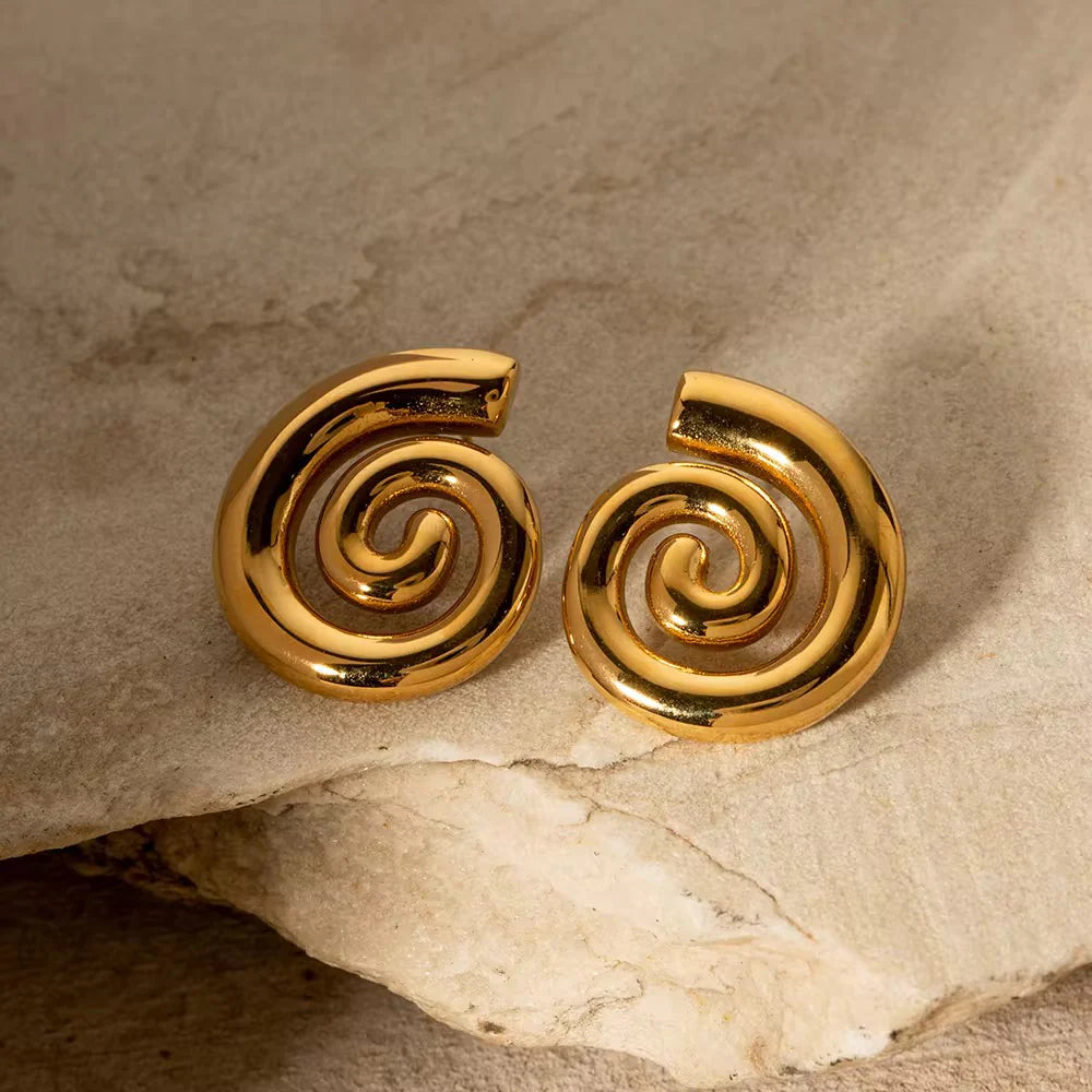 Swirl Studs - 18K Gold Plated