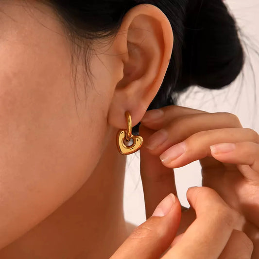 Heart Huggies - 18k Gold Plated