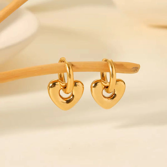 Heart Huggies - 18k Gold Plated