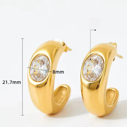 Helena Hoops - 18K Gold Plated