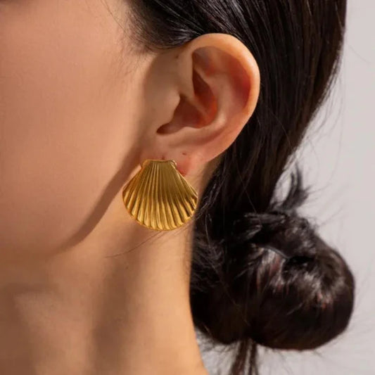Sea Shell Studs - 18K Gold Plated