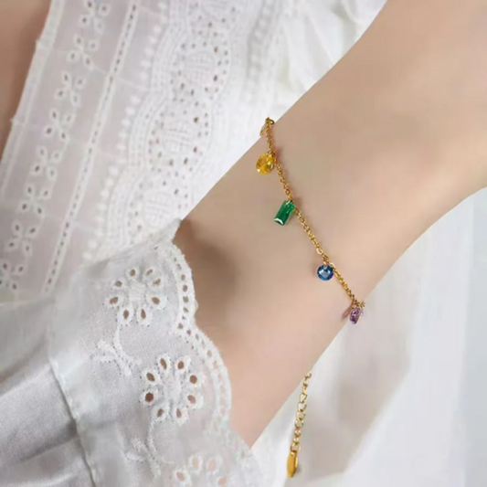 Rainbow Bracelet -18K Gold Plated