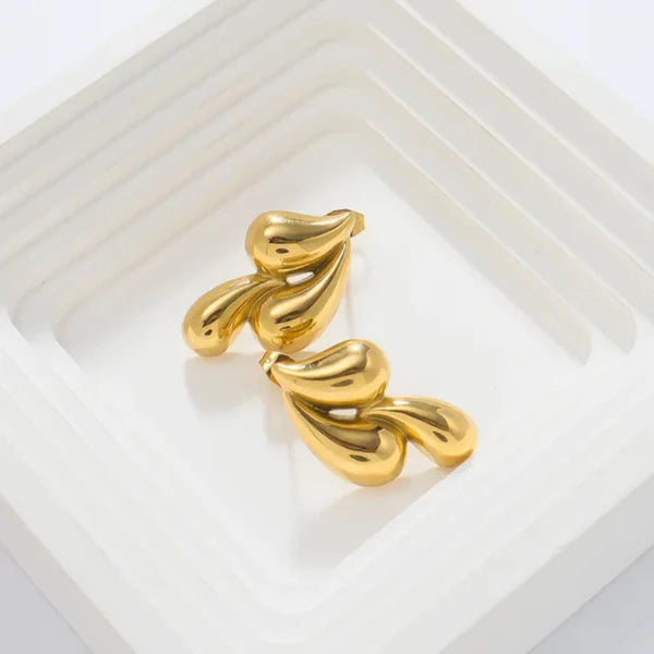 Teardrop Studs - 18K Gold Plated