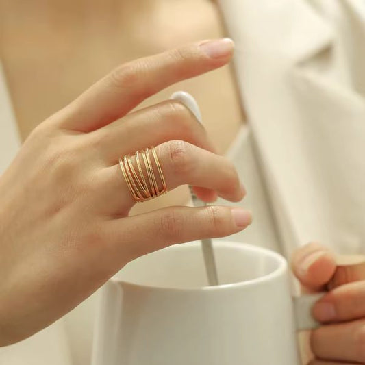 Spiral Ring - 18k Gold Plated