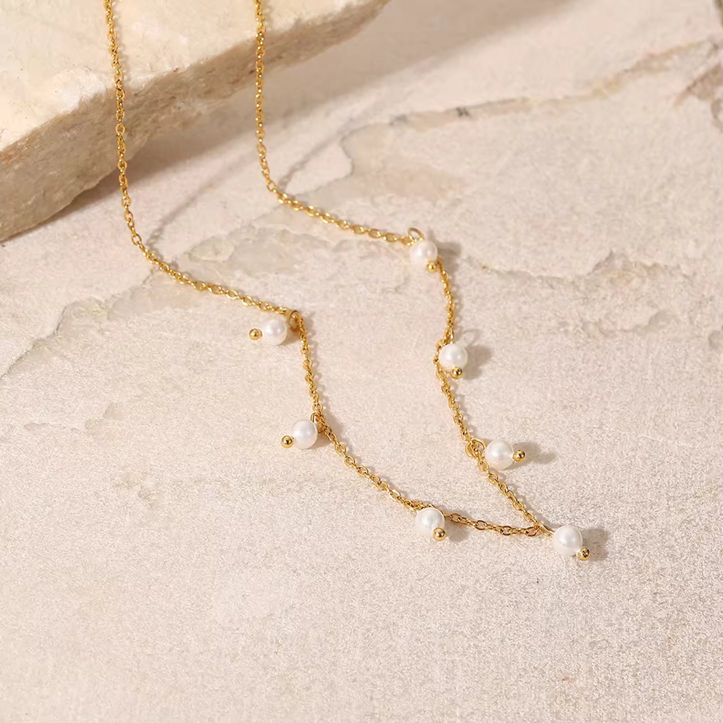 Pearl Me Up Necklace - 18k Gold Plated