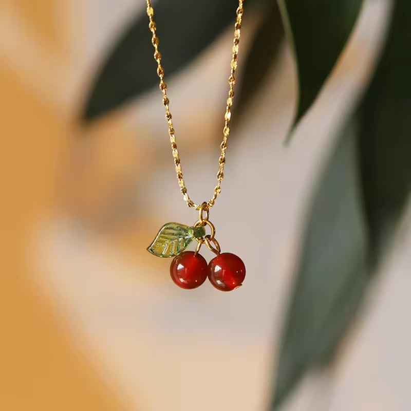 Cherry Lady Necklace - 18k Gold Plated