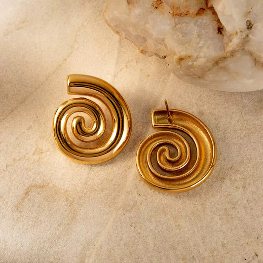 Swirl Studs - 18K Gold Plated