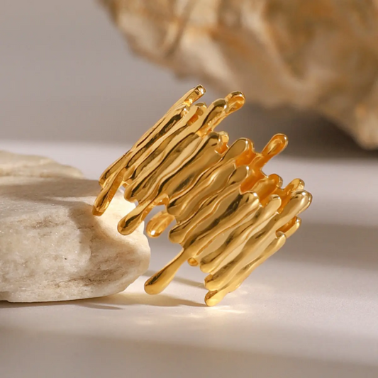 Abstract Ring - 18k Gold Plated